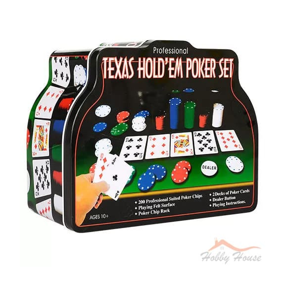 Покер в металлической коробке (200 фишек без номинала)
