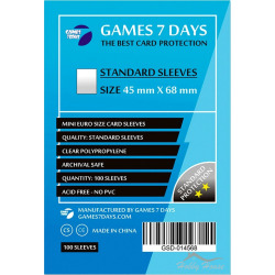 Протектори для карт Games7Days (45 х 68 мм, Mini Euro, 100 шт.) (STANDART)