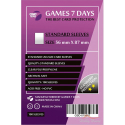 Протектори для карт Games7Days (56 х 87 мм, Standard USA, 100 шт.) (STANDART)