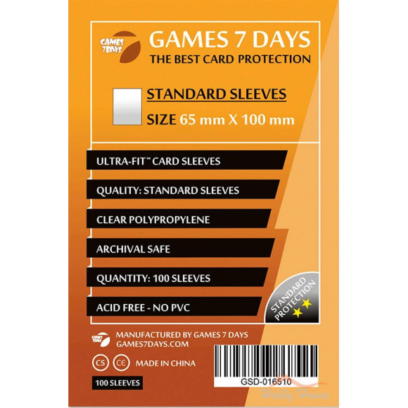 Протектори для карт Games7Days (65 х 100 мм, Magnum, 100 шт.) (STANDART)